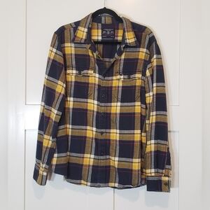 American Eagle Plaid Flannel Button Up Shirt Athletic Fit Mens Size XL Cotton